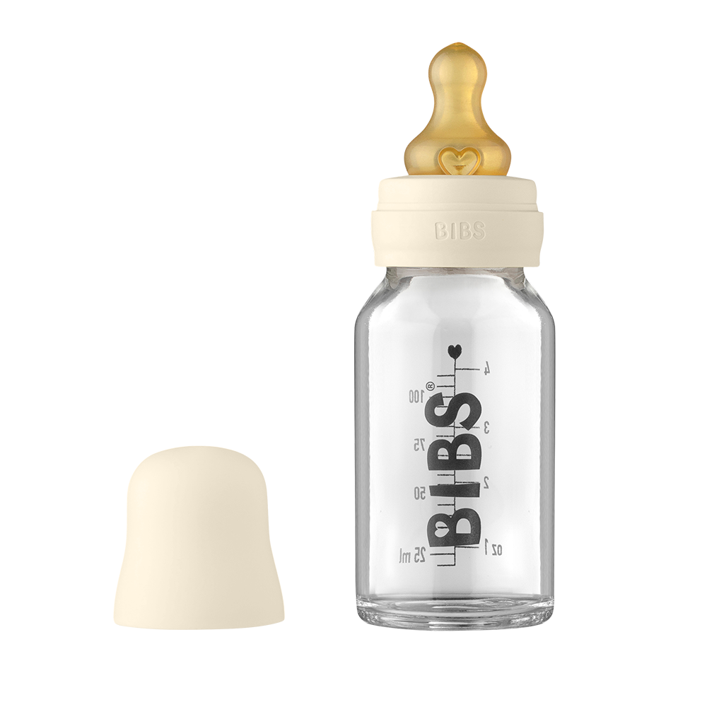 Baby Glass Bottle Complete Set 110ml - Ivory