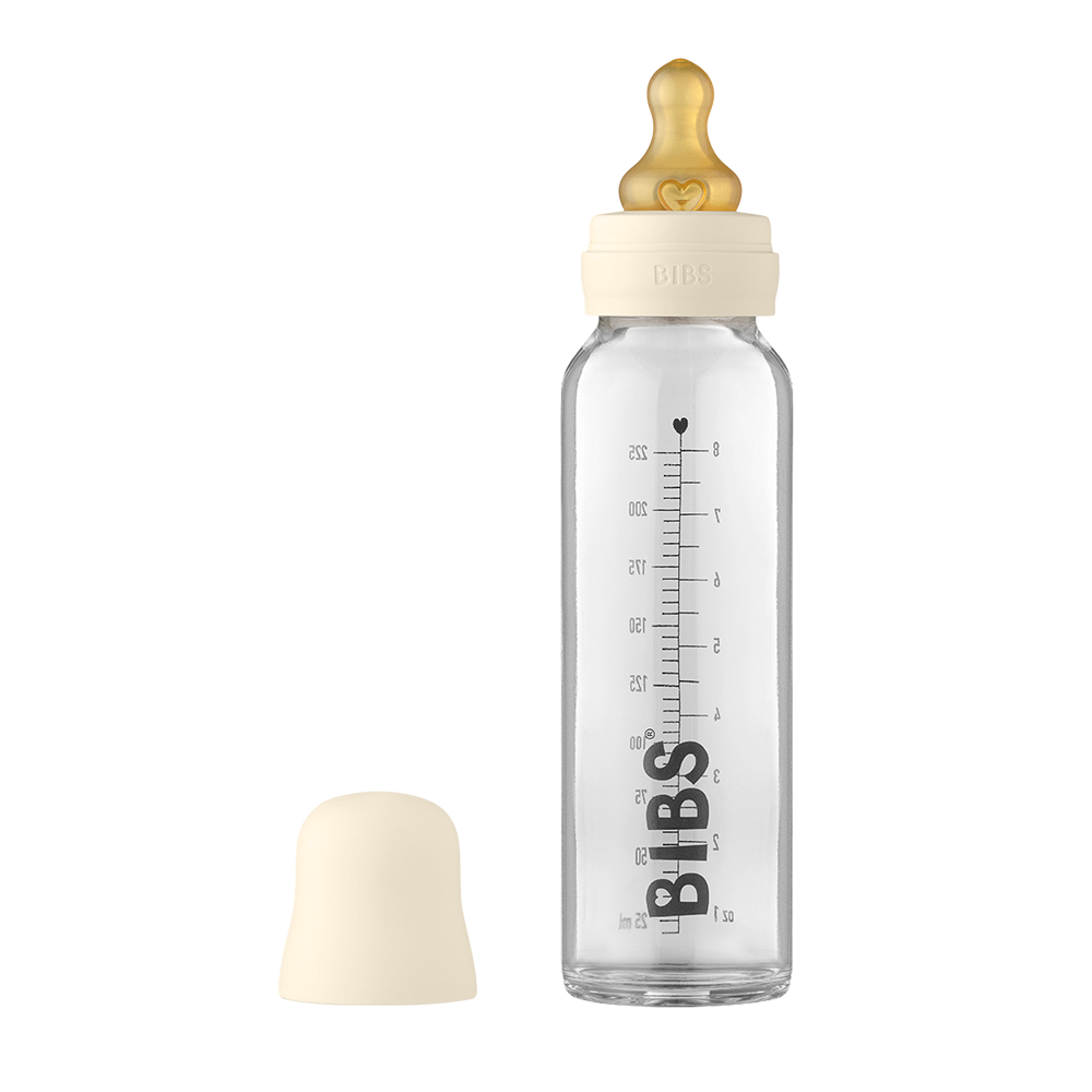 Baby Glass Bottle Complete Set 225ml - Ivory