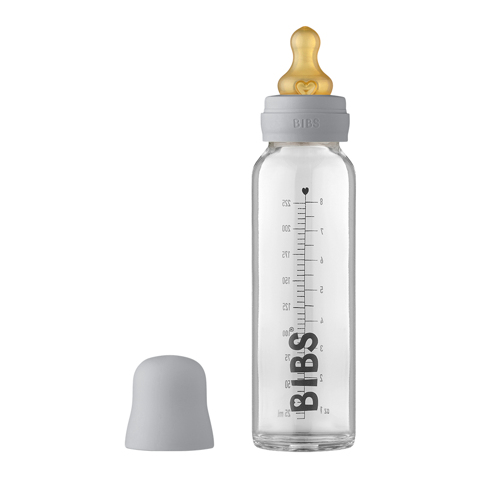 Baby Glass Bottle Complete Set 225ml - Cloud