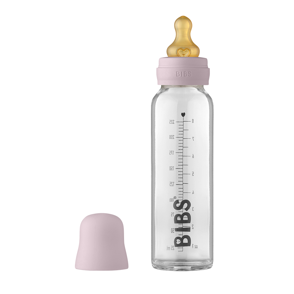 Baby Glass Bottle Complete Set 225ml - Dusky Lilac