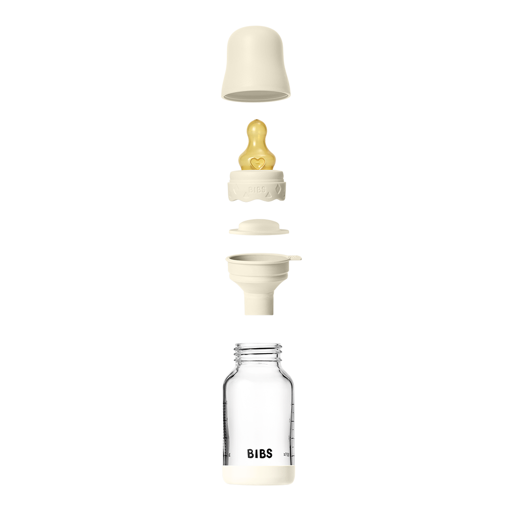 Baby Glass Bottle Boheme Set 4oz Latex - Ivory