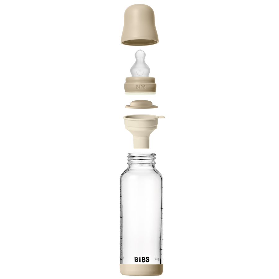 Baby Glass Bottle Glow Set 8oz Silicone - Vanilla