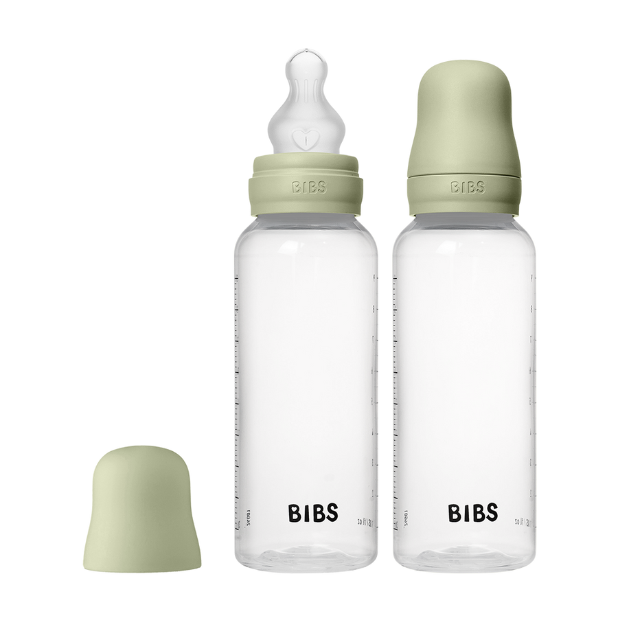 Baby BPA-Free PP Bottle Set 9oz 2 Pack Silicone - Sage