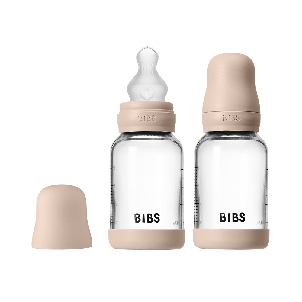 Baby Glass Bottle Set 4oz 2 Pack Silicone - Blush