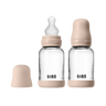 Baby Glass Bottle Set 120ml 2 Pack Silicone - Blush - BIBS