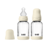 Baby Glass Bottle Set 120ml 2 Pack Silicone - Ivory - BIBS
