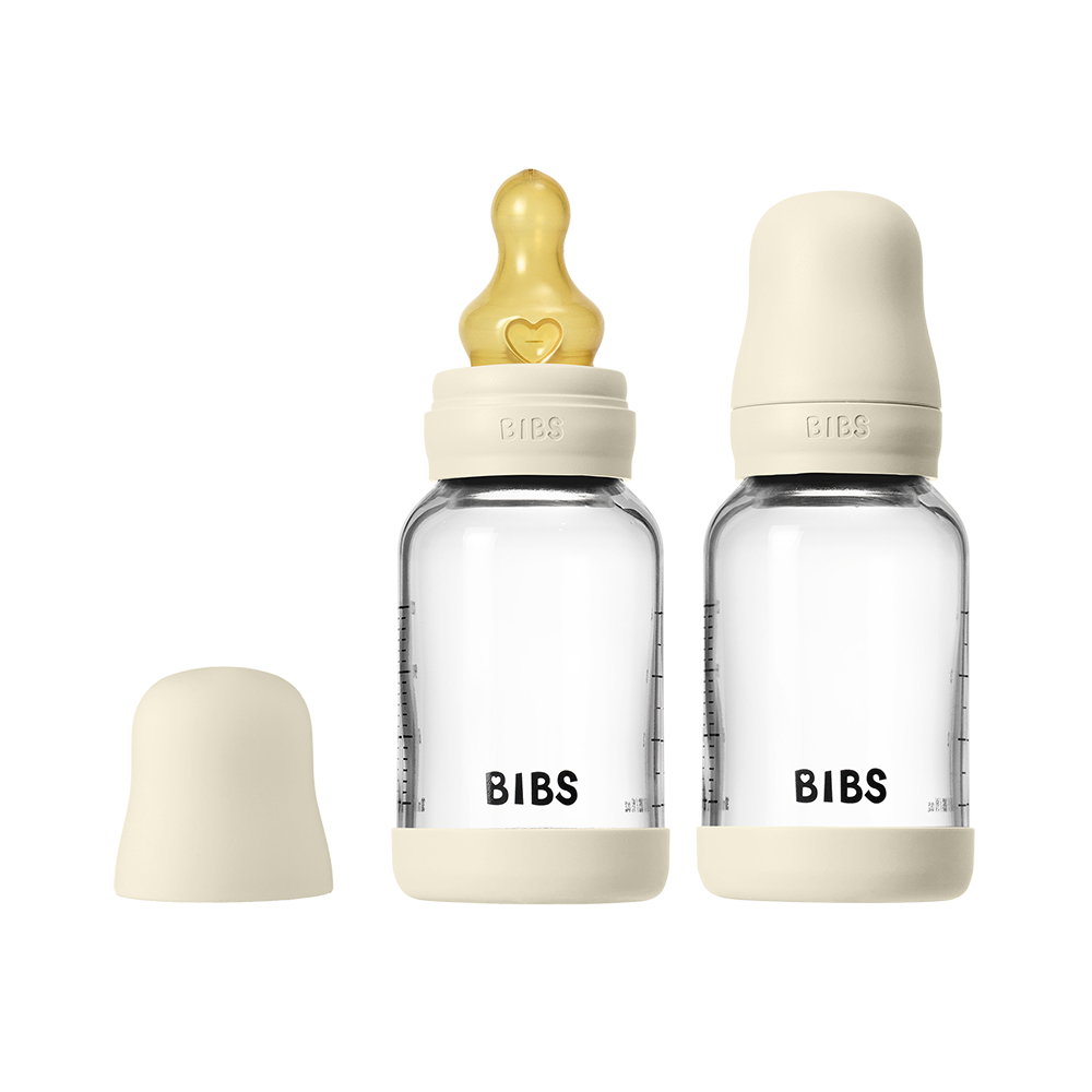 Baby Glass Bottle Set 4oz 2 Pack Latex - Ivory