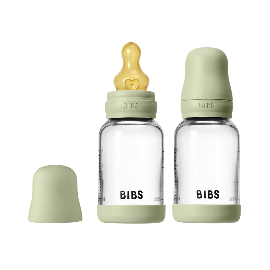 Baby Glass Bottle Set 4oz 2 Pack Latex - Sage