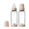Baby Glass Bottle Set 240ml 2 Pack Silicone - Blush - BIBS