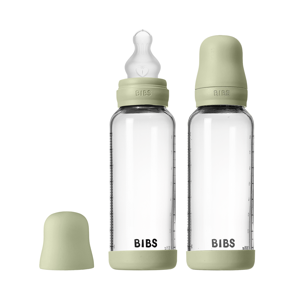 Baby Glass Bottle Set 8oz 2 Pack Silicone - Sage