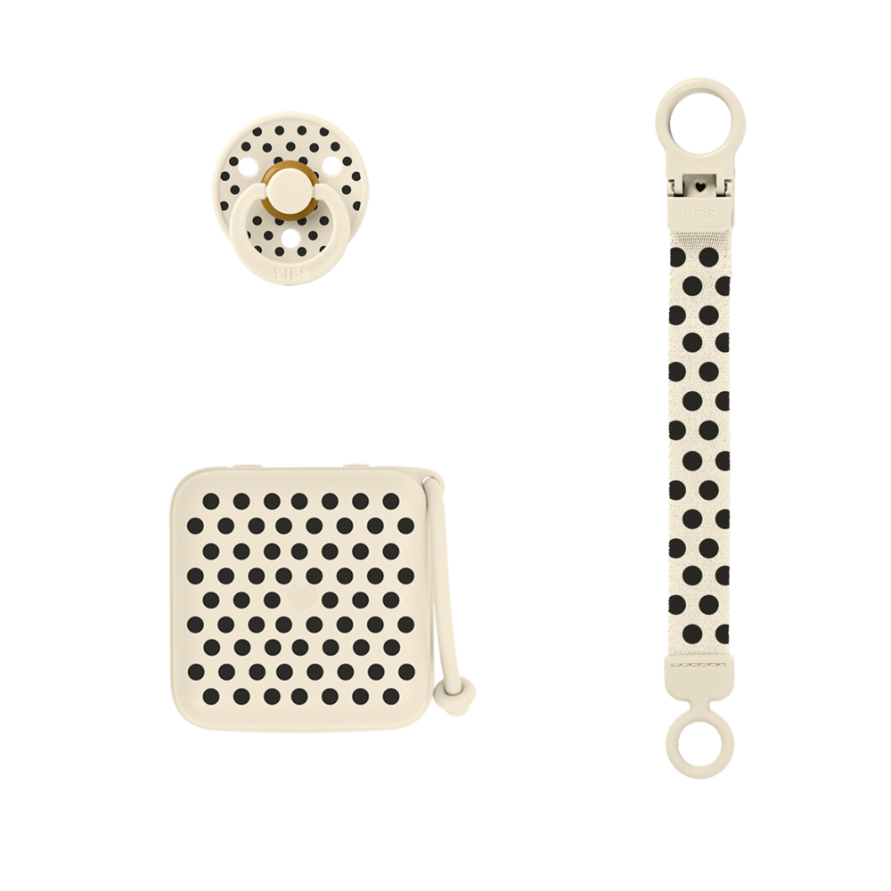 Soothe & Go Polka Gift Set - Ivory/Black