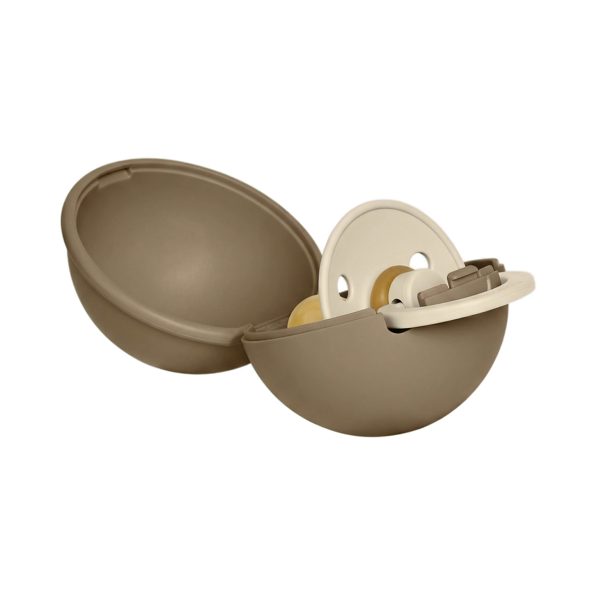 Colour Pacifier And Pacifier Case Mini - Vanilla/Dark Oak