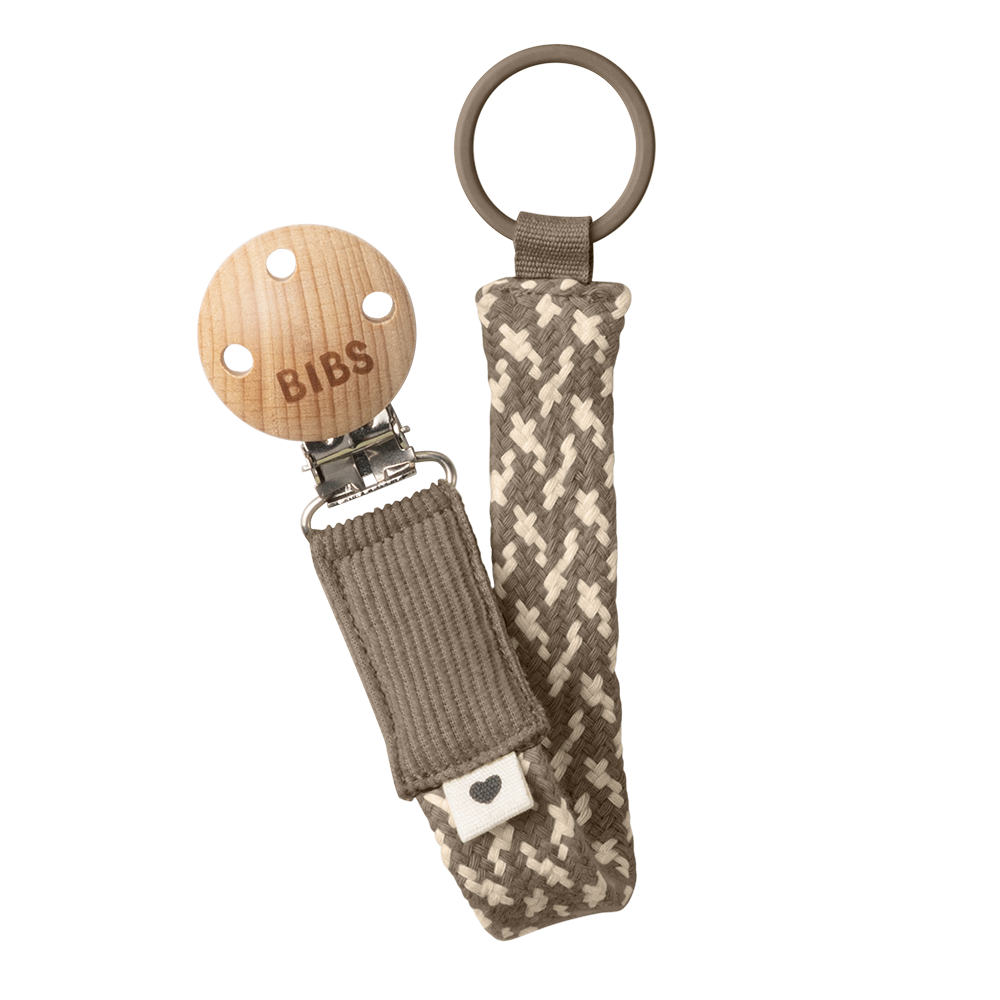 Pacifier Clip - Dark Oak/Vanilla