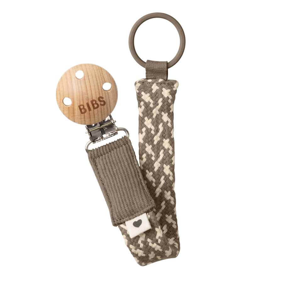 Pacifier Clip - Dark Oak/Vanilla