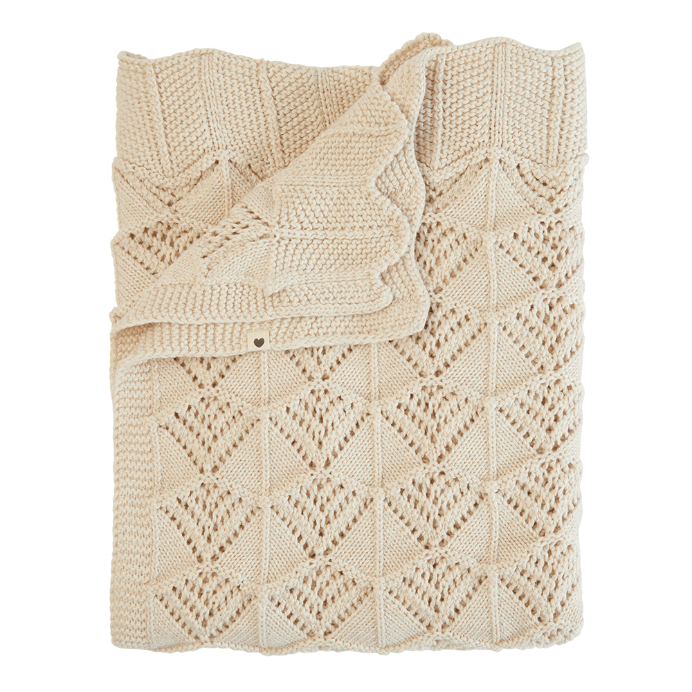 Knitted Blanket Wavy - Ivory