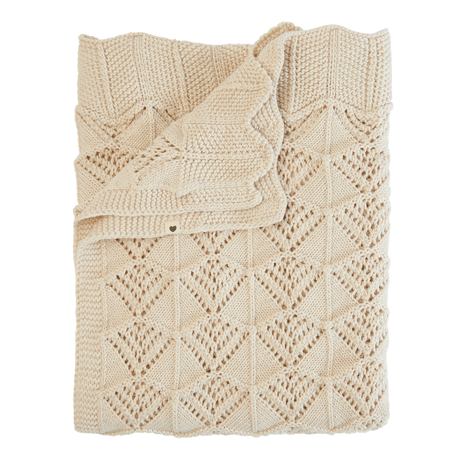 Knitted Blanket Wavy - Ivory