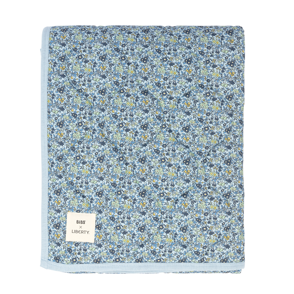 BIBS x LIBERTY Quilted Blanket Chamomile Lawn - Baby Blue