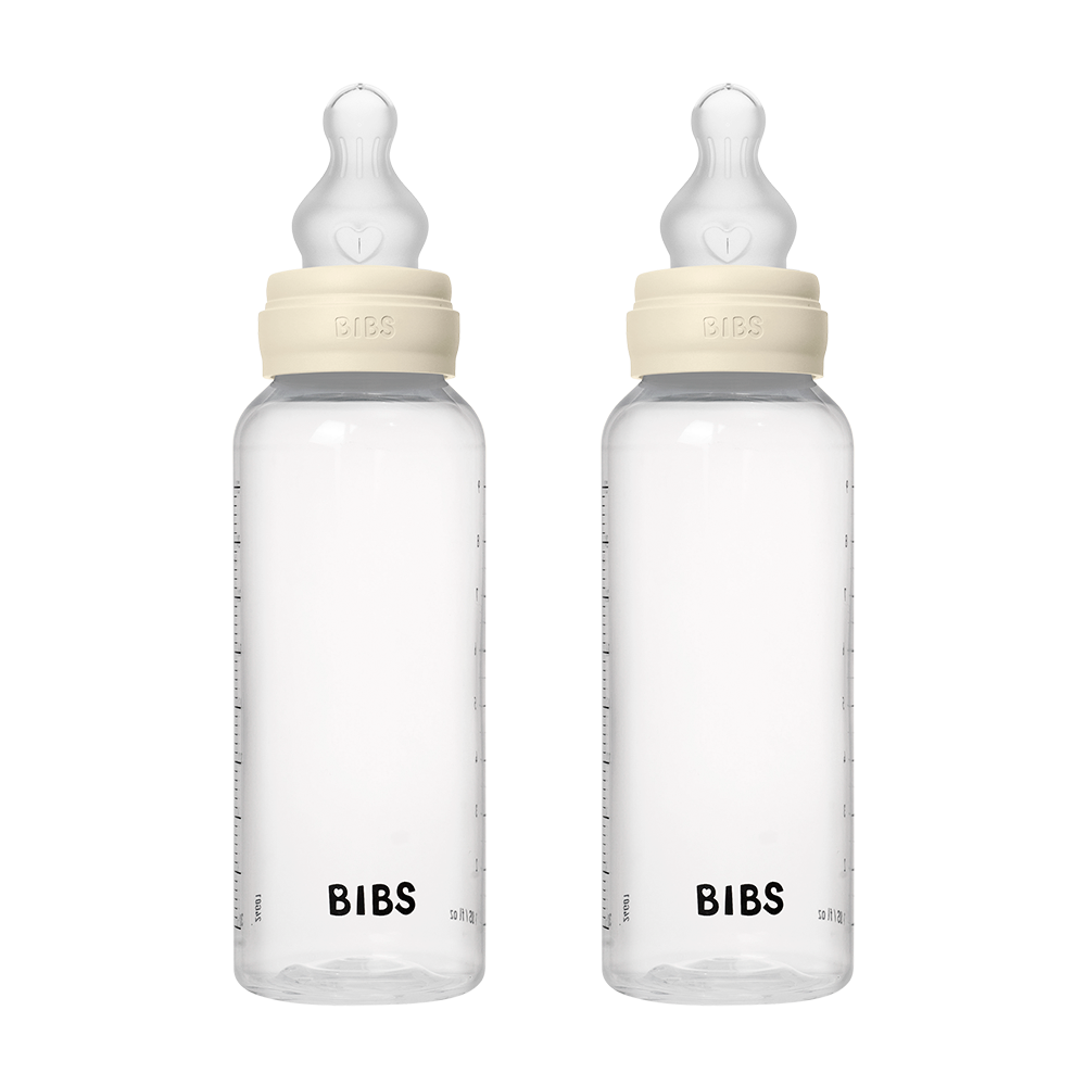 Baby BPA-Free Bottle Complete Set 9oz 2 Pack Silicone - Ivory