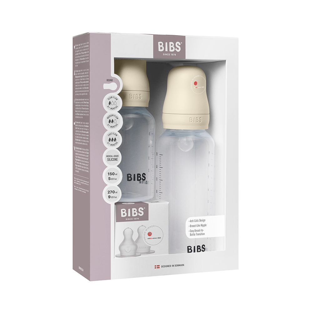 Baby BPA-Free PP Bottle Grow and Flow set 5oz/9oz Silicone - Ivory