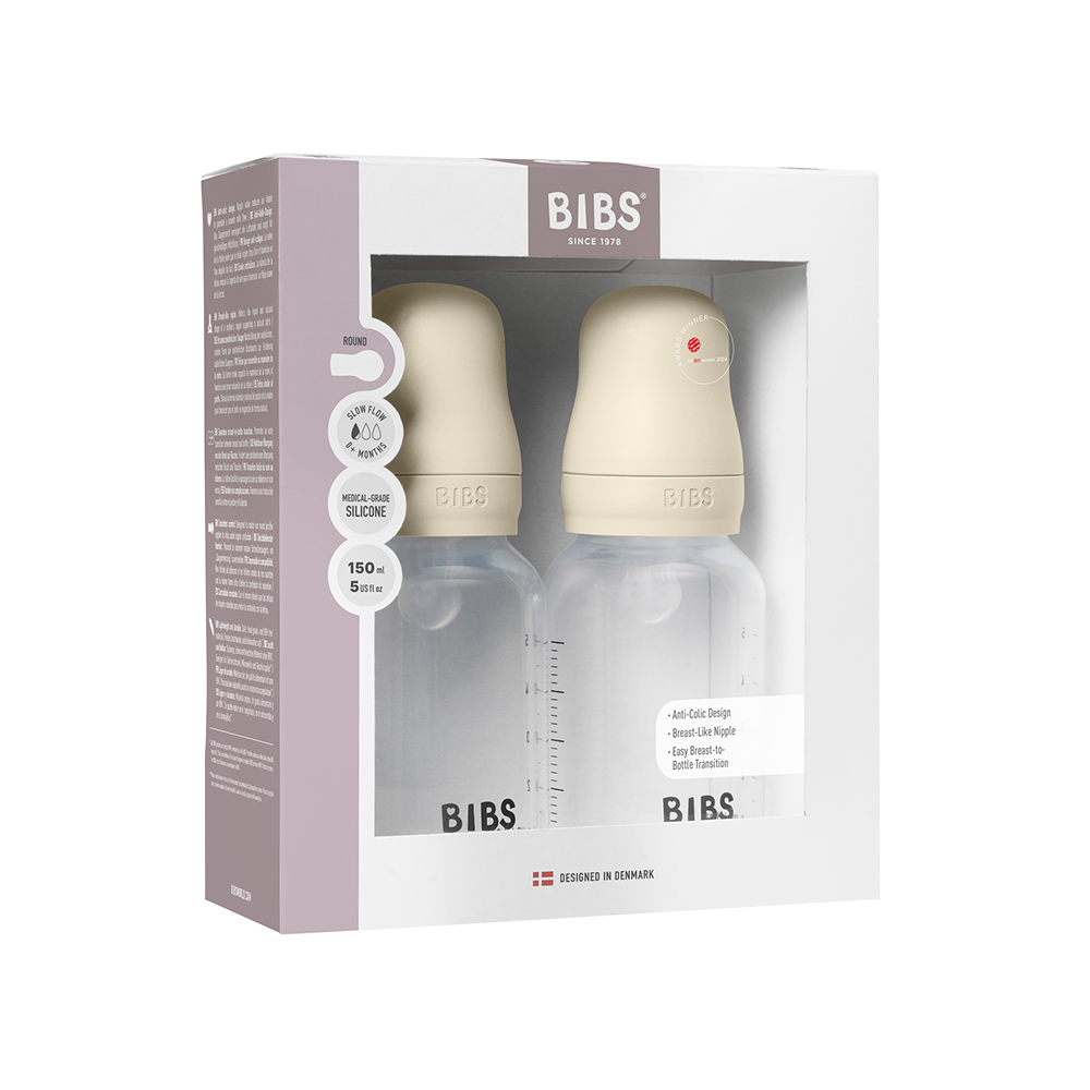 Baby BPA-Free PP Bottle Set 5oz 2 Pack Silicone - Ivory