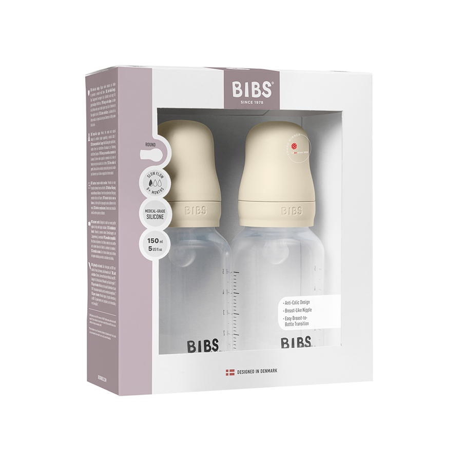 Baby BPA-Free PP Bottle Set 5oz 2 Pack Silicone - Ivory