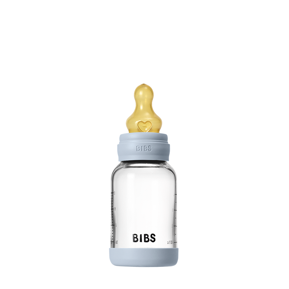 Baby Glass Bottle Set 4oz Latex - Baby Blue