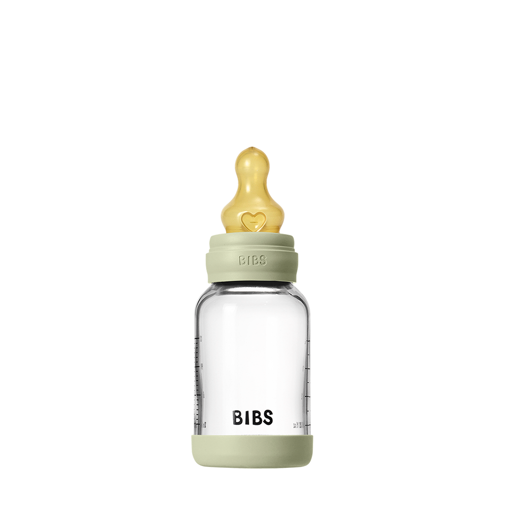 Baby Glass Bottle Set 4oz Latex - Sage