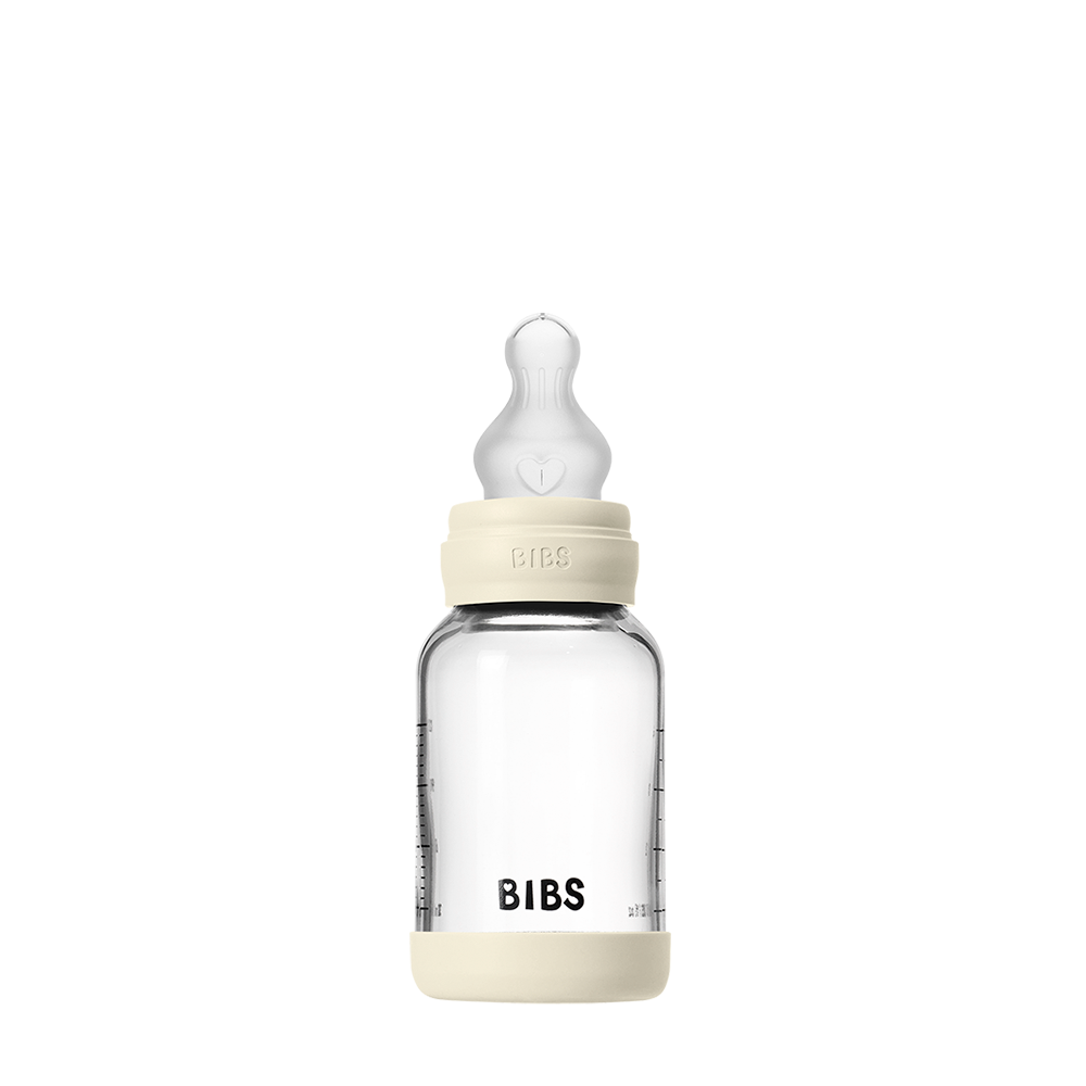 Baby Glass Bottle Set 4oz Silicone - Ivory