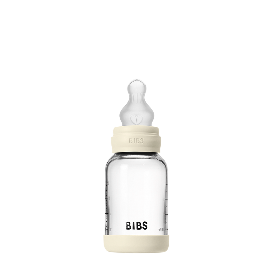 Baby Glass Bottle Set 4oz Silicone - Ivory
