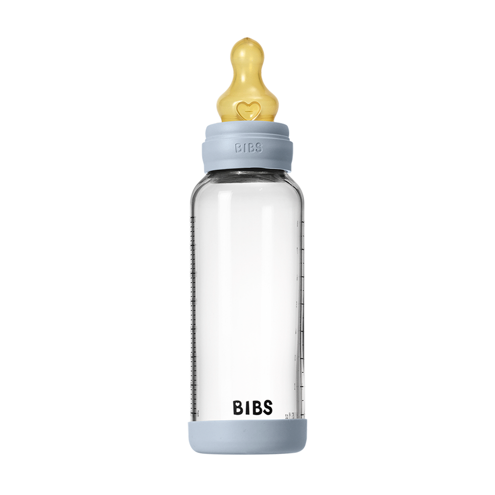 Baby Glass Bottle Set 8oz Latex - Baby Blue