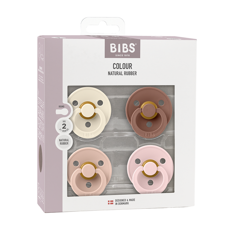 Colour Pacifiers 4 Pack - Ivory/Blush/Woodchuck/Blossom