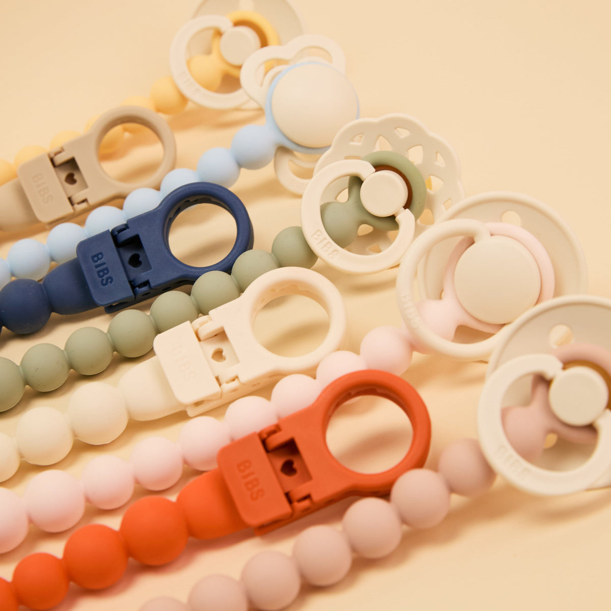 Pacifier Clip Beaded - Ivory