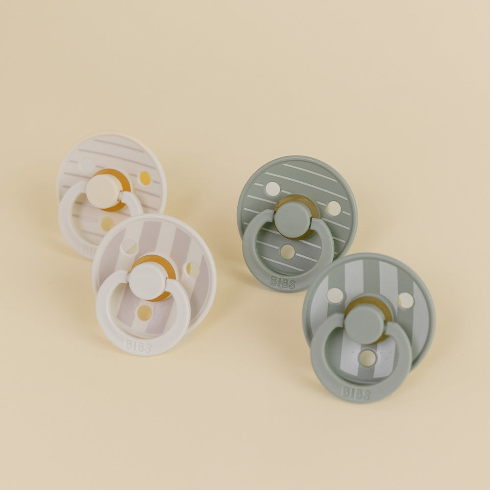 STUDIO Colour Pacifiers 4 Pack - Pin Ivory Vanilla Mix/Pin Sage Mix