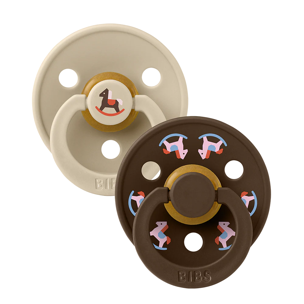 Colour Holiday Horse Pacifiers 2 Pack -  Vanilla/Mocha