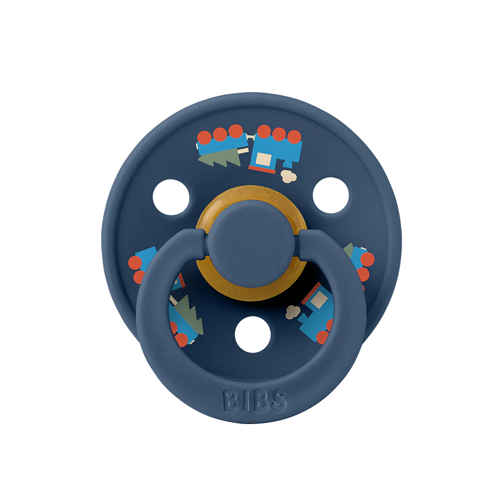 Colour Holiday Train Pacifier - Steel Blue