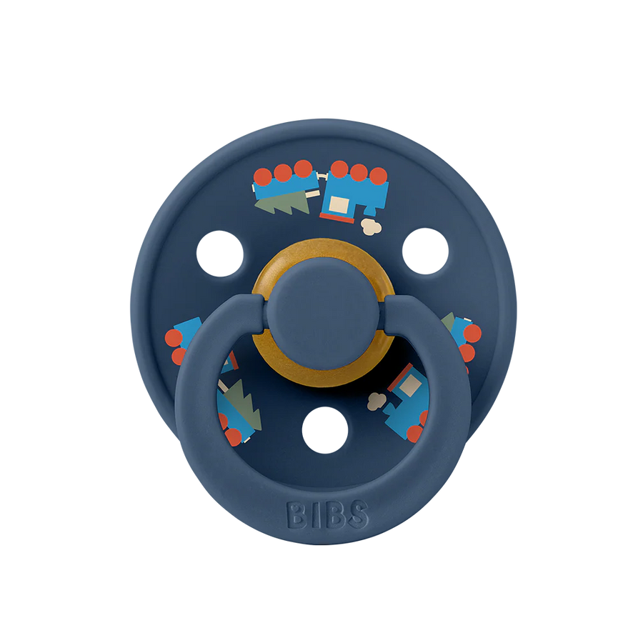 Colour Holiday Train Pacifier - Steel Blue