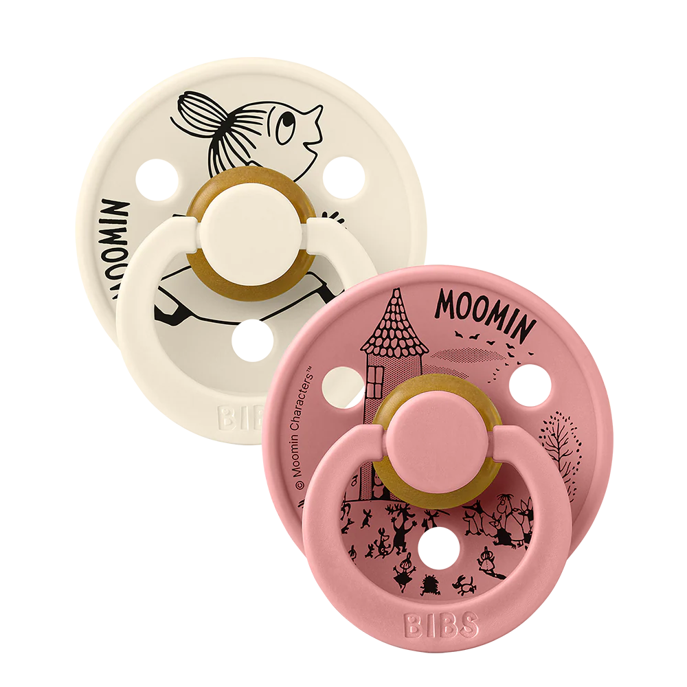 BIBS x Moomin Colour Pacifiers 2 pack Little My - Ivory/Dusty Pink