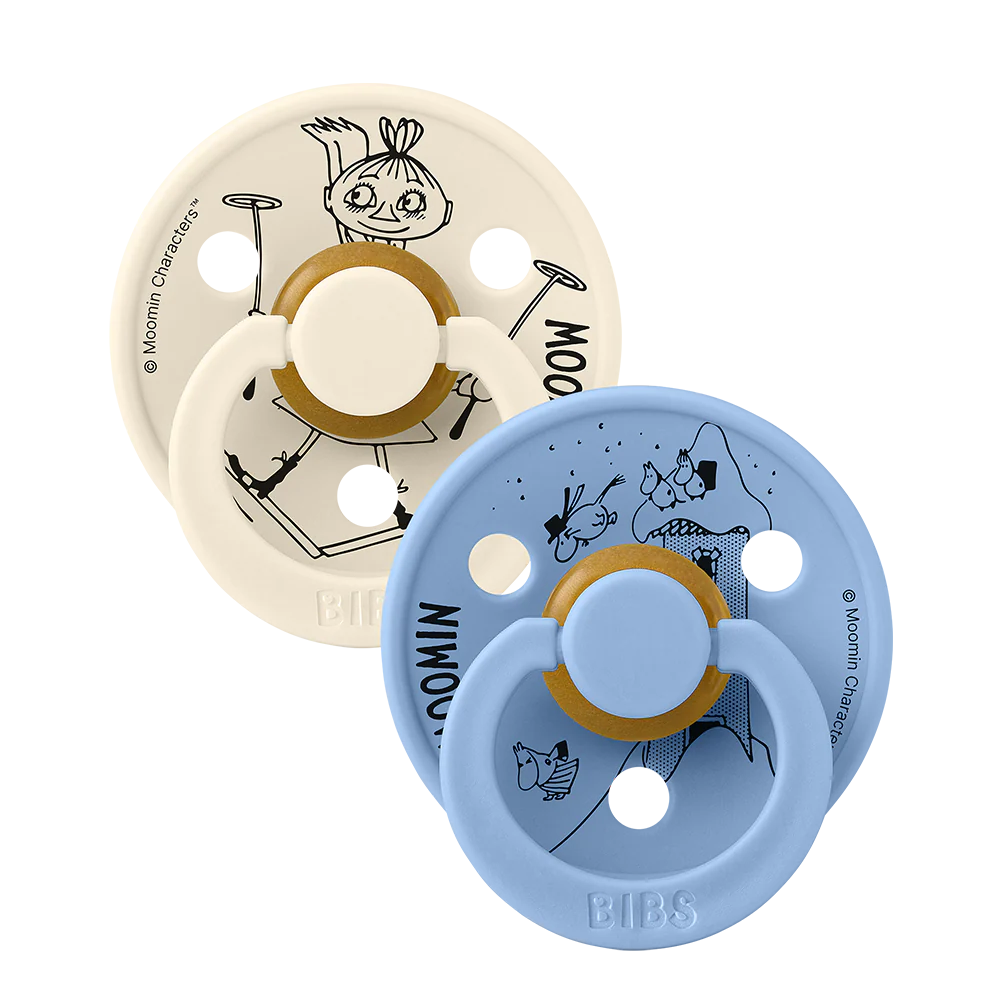 BIBS x Moomin Colour Pacifiers 2 pack Mymble - Ivory/Sky Blue