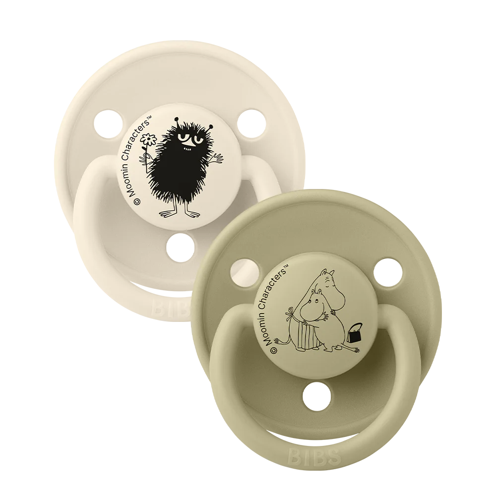 BIBS x Moomin De Lux Pacifiers 2 Pack Stinky - Ivory/Khaki