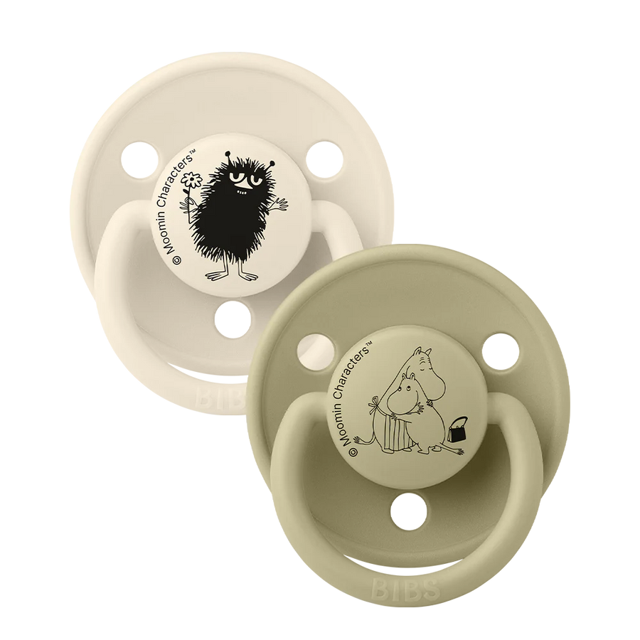 BIBS x Moomin De Lux Pacifiers 2 Pack Stinky - Ivory/Khaki