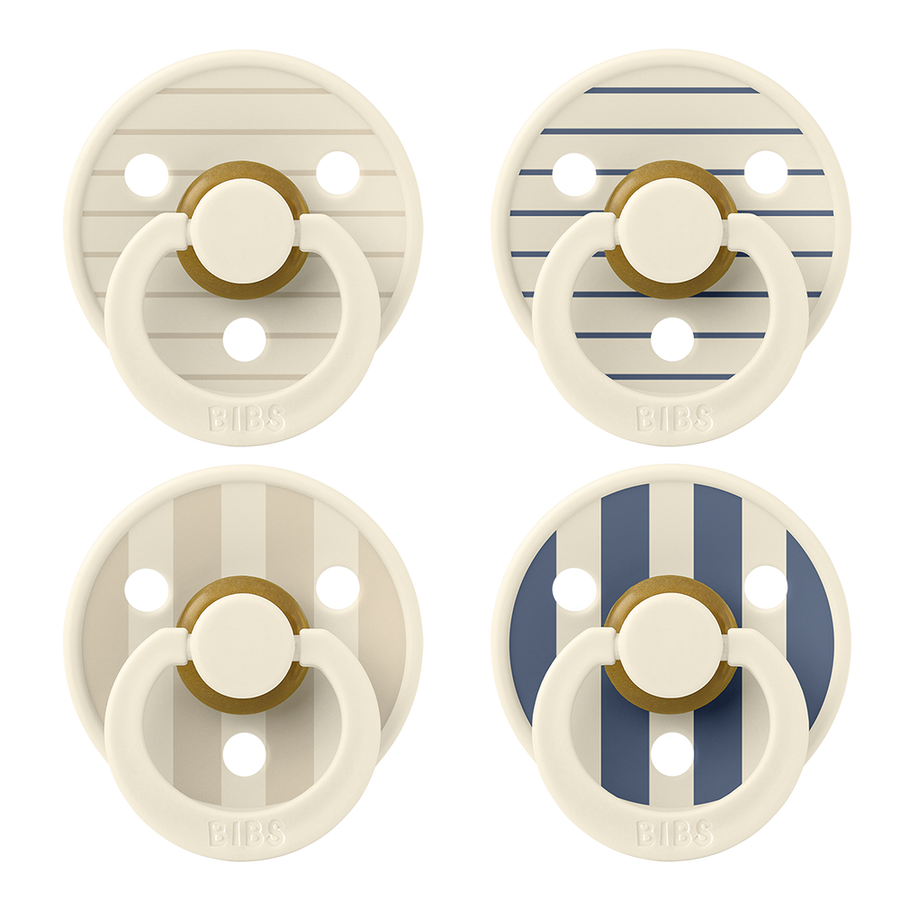 STUDIO Colour Pacifiers 4 Pack - Pin Ivory Vanilla Mix/Pin Ivory Steel Blue Mix