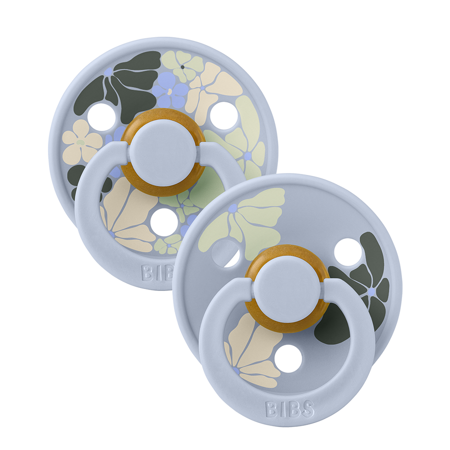 STUDIO Colour Pacifiers 2 Pack Morning Bloom - Dusty Blue Mix