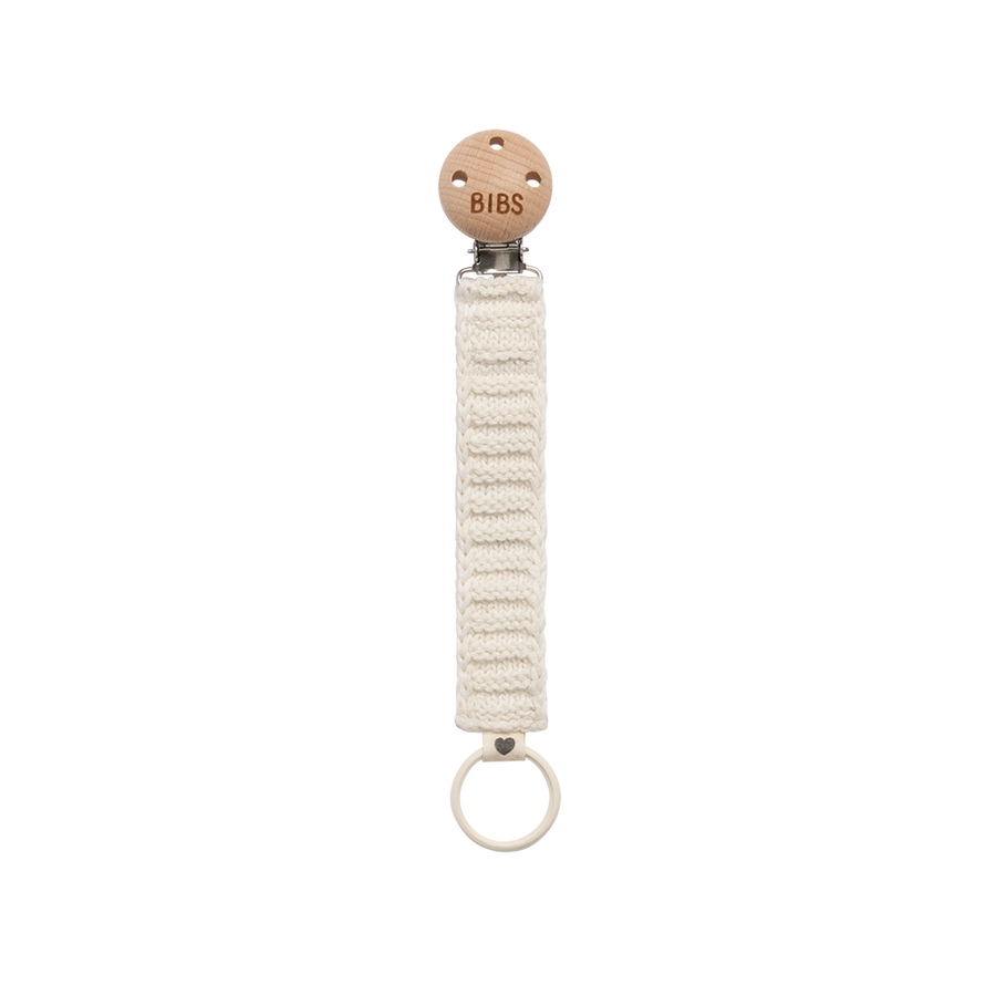 Pacifier Clip Knitted - Ivory